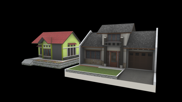 simple house home housing low-poly Modelo 3D .c4d .max .obj .3ds .fbx .stl .blend 