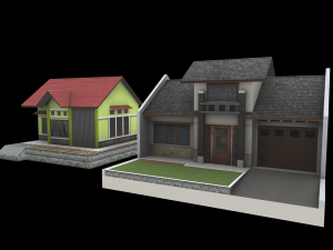 simple house home housing low-poly 3D Model