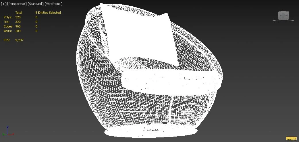 sofa round 3D Model .c4d .max .obj .3ds .fbx .stl .blend 