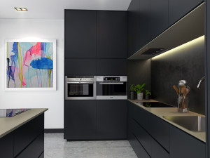 kitchen cabinet in black 3D Модель