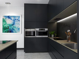 kitchen cabinet in black 3D Model
