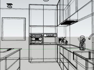 kitchen cabinet in black 3D Model