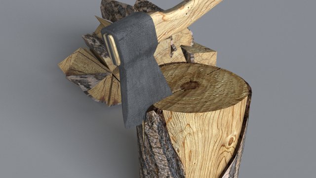 wood axe set low-poly 3D Model .c4d .max .obj .3ds .fbx .stl .blend 