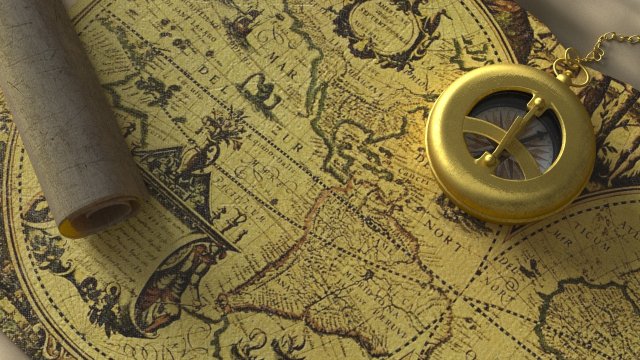 compass map treasure 3D Модель .c4d .max .obj .3ds .fbx .stl .blend 