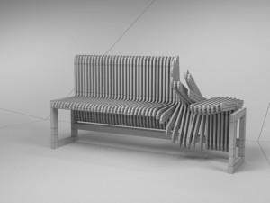design bench transformer vr - ar - low-poly 3D Model