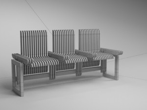 design bench transformer vr - ar - low-poly 3D Model