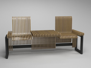 design bench transformer vr - ar - low-poly 3D Model