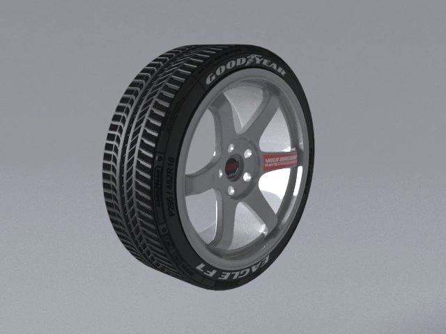 volk racing wheels te37 and tires 3d print model 3D Model .c4d .max .obj .3ds .fbx .stl .blend 