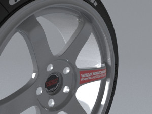 volk racing wheels te37 and tires 3d print model 3D Model