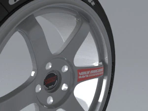 volk racing wheels te37 and tires 3d print model 3D Model