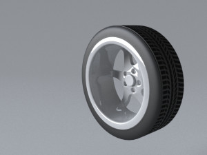 volk racing wheels te37 and tires 3d print model 3D Model