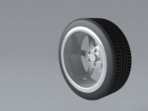 volk racing wheels te37 and tires 3d print model 3D Model
