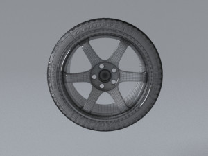volk racing wheels te37 and tires 3d print model 3D Model