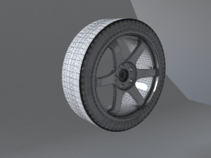 volk racing wheels te37 and tires 3d print model 3D Model