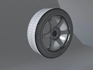 volk racing wheels te37 and tires 3d print model 3D Model