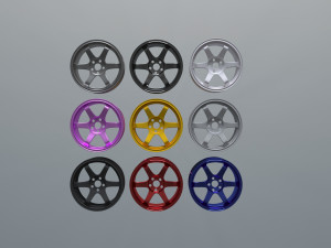 volk racing wheels te37 and tires 3d print model 3D Model