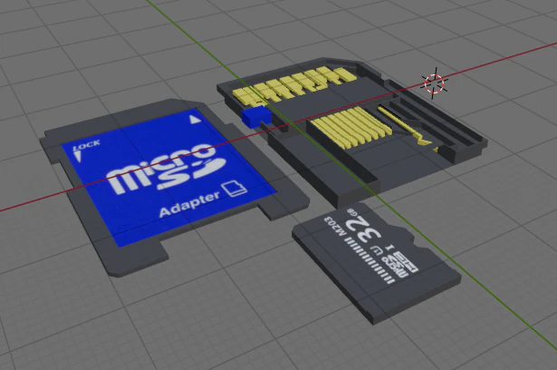 sd card 3D Model .c4d .max .obj .3ds .fbx .stl .blend 