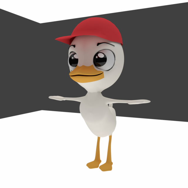 cute duck Modelo 3D .c4d .max .obj .3ds .fbx .stl .blend