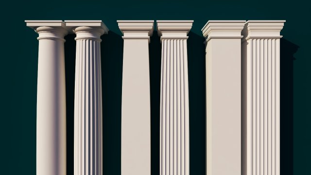 classical tuscan columns and pillars low-poly 3D Model .c4d .max .obj .3ds .fbx .stl .blend 