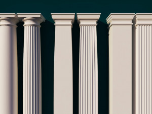 classical tuscan columns and pillars low-poly 3D Models