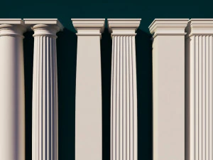 classical tuscan columns and pillars low-poly 3D Model