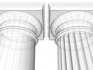 classical tuscan columns and pillars low-poly 3D Model