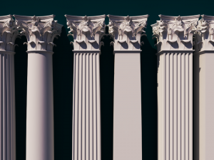 classical corinthian column and pillar low-poly 3D Models
