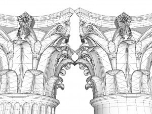 Classical corinthian columns and pillars low-poly Modello 3D