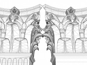Classical corinthian columns and pillars low-poly Modello 3D