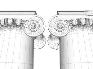 classical ionic columns and pillars low-poly 3D Model