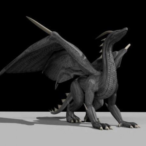 black dragon rigged Modelo 3D .c4d .max .obj .3ds .fbx .stl .blend 