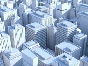 19 の低ポリ建物 3Dモデル