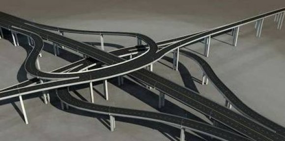 street junction road 3d mode 3D Model .c4d .max .obj .3ds .fbx .stl .blend
