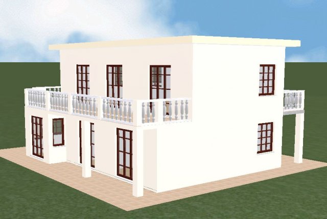House 02 3D Модель .c4d .max .obj .3ds .fbx .stl .blend 