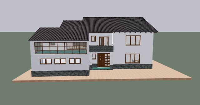 House 23 3D Print Model .c4d .max .obj .3ds .fbx .stl .blend