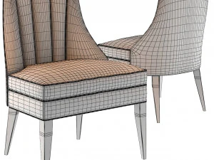 modern armchair kreslo velvet 3D Model
