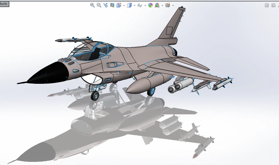 aircraft f16 3D Print Model .c4d .max .obj .3ds .fbx .stl .blend 
