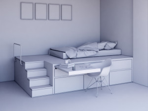 bedroom 03 - 3dnikmodels 3Dモデル