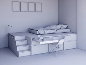 bedroom 03 - 3dnikmodels 3D Model
