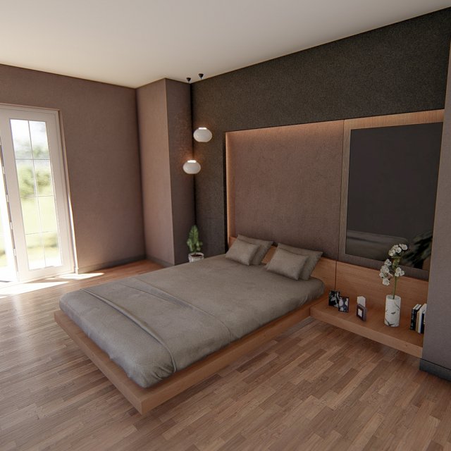 bedroom 04 - 3dnikmodels 3D मॉडल .c4d .max .obj .3ds .fbx .stl .blend 