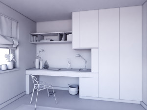 built-in desk 01 - 3dnikmodels Modello 3D