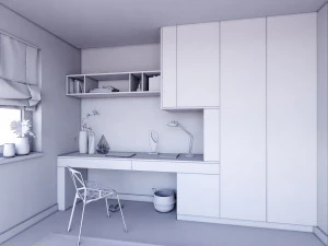 built-in desk 01 - 3dnikmodels 3D Model