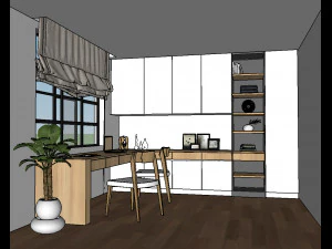 built-in desk 03 - 3dnikmodels 3D Model