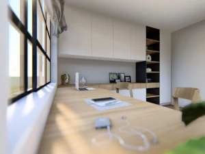 built-in desk 03 - 3dnikmodels 3D Model