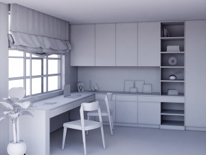 built-in desk 03 - 3dnikmodels 3D मॉडल
