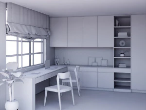 built-in desk 03 - 3dnikmodels 3D Model