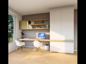 built-in desk 04 - 3dnikmodels 3D Model
