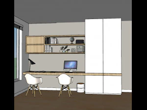 built-in desk 04 - 3dnikmodels 3D Model