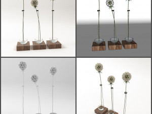 pot and plant collection Model 3D