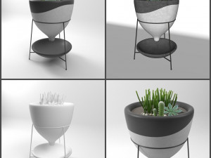 pot and plant collection Model 3D